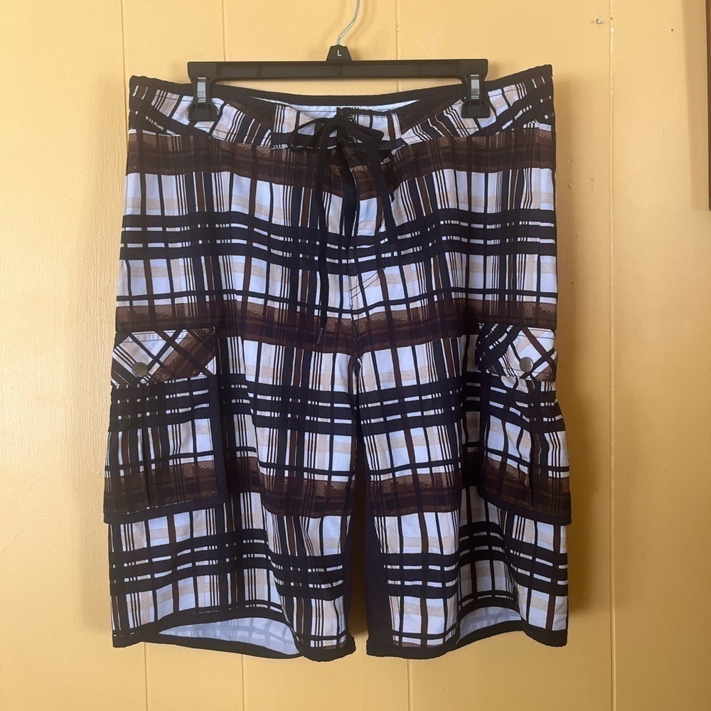 VAST Brown Plaid Board Shorts!